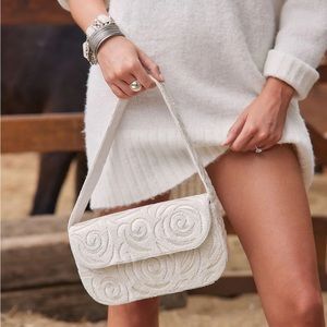 Lucy White Beaded Bag